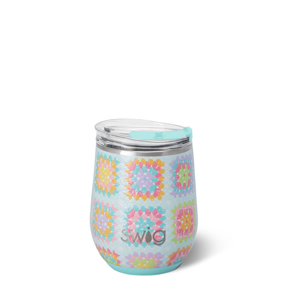 Granny Squares Stemless Wine 12oz